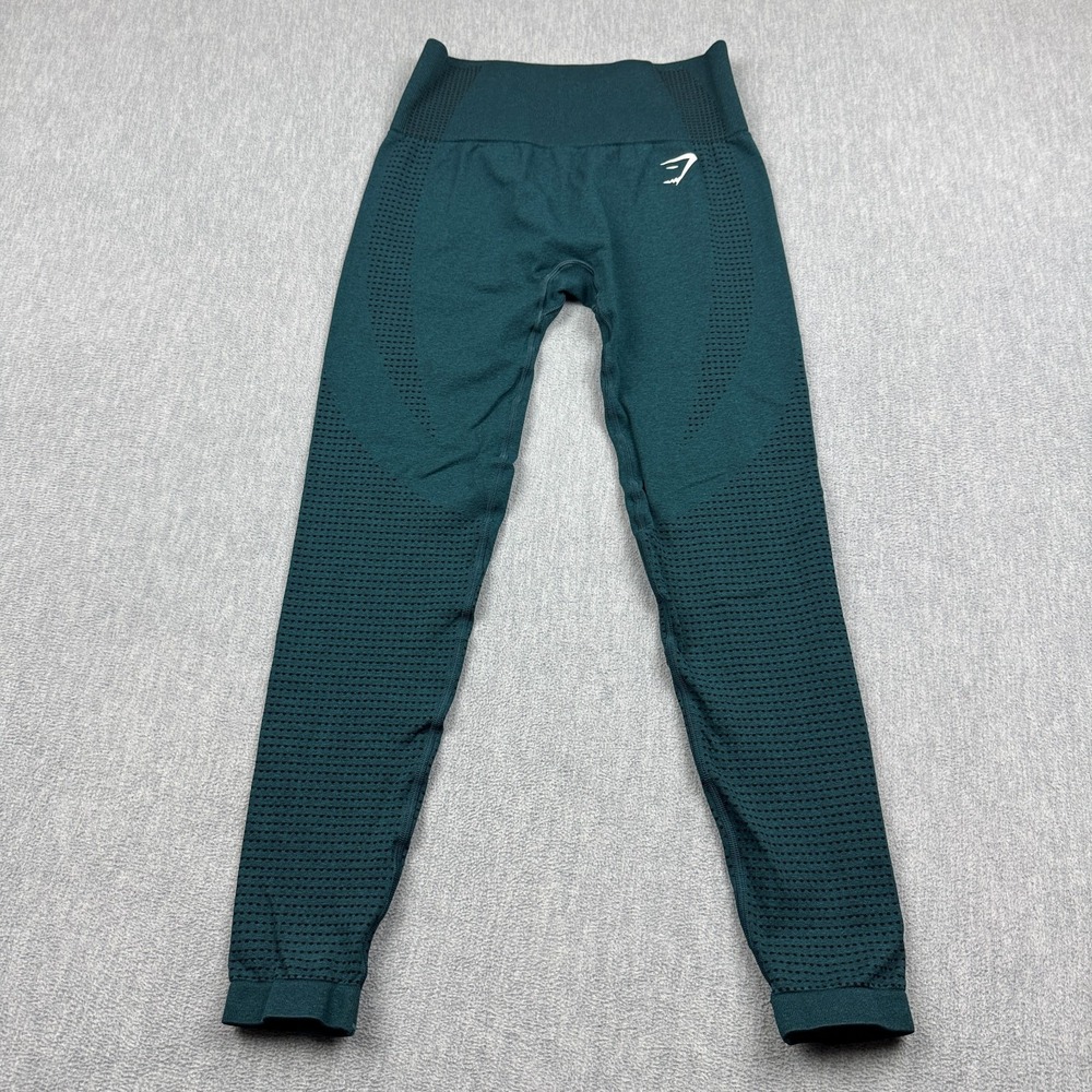 Gymshark Leggings Womens Small Green Vital Seamless Yoga Gym Athleisure Pant 24"
